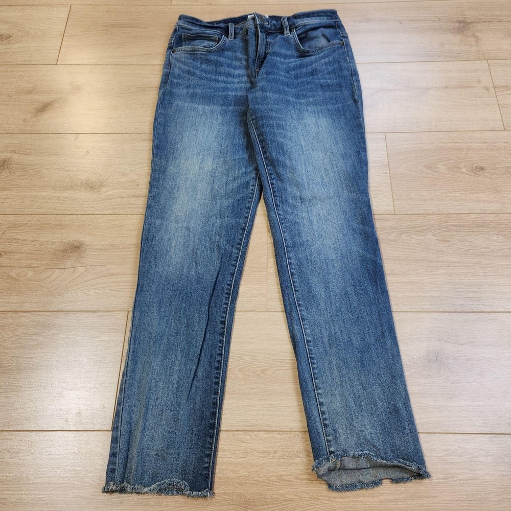 Carve Designs Jeans Womens 6 Medium Wash Blueâ Mid Rise Straight Fringe Denim